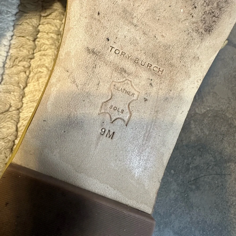 Tory Burch Mustard Yellow Slide Sandals - Picture 4 of 4